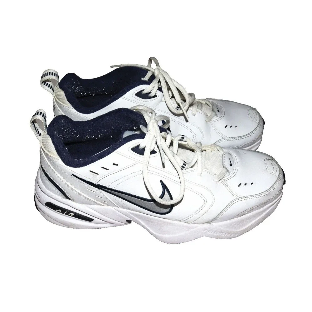 Nike Air Monarch IV Men's 415445-102 White Navy Shoe Size 9